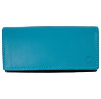 HL Dámská kožená peněženka z pravé kůže 20 x 10 cm - tyrkysová