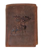 HL Pánská kožená peněženka na výšku - Jelen - hnědá HL-263-DEER-BN