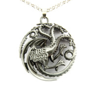 JewelsHall Hra o trůny - Game of Thrones náhrdelník - znak Targaryenů starostříbrný