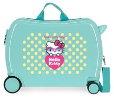 JOUMMABAGS Dětský kufřík na kolečkách - odražedlo - Hello Kitty - Pretty Glasses