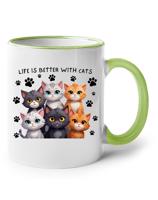 Keramický hrnek s kočkami- vhodný dárek pro milovníky těchto zvířat