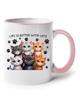 Keramický hrnek s kočkami- vhodný dárek pro milovníky těchto zvířat