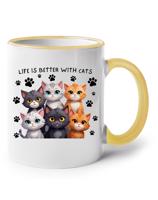 Keramický hrnek s kočkami- vhodný dárek pro milovníky těchto zvířat