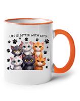 Keramický hrnek s kočkami- vhodný dárek pro milovníky těchto zvířat