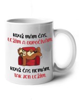 Keramický hrnek s lenošící pandou s potiskem - Když mám čas.