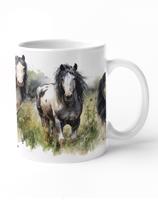 Keramický hrnek s motivem koní