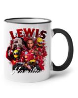 Keramický hrnek s motivem závodníka F1 -  Lewis Hamilton - pro milovníky motosportu