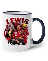 Keramický hrnek s motivem závodníka F1 -  Lewis Hamilton - pro milovníky motosportu