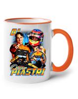 Keramický hrnek s motivem závodníka F1 -  Oscar Piastri - pro milovníky motosportu