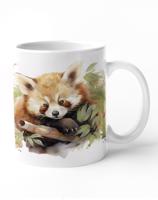 Keramický hrnek s pandou červenou