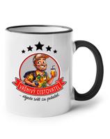 Keramický hrnek Vášnivý cestovatel, objede svět za pakatel - vtipný dárek pro cestovatele