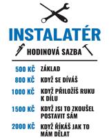 Keramický vtipný hrnek pro instalatéry - Hodinová sazba instalatéra