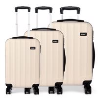 Kono 3dílná sada kufrů s vertikálními pruhy - béžová - 38/73/114 K1773L