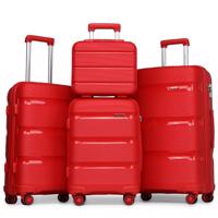 KONO Set 4 kufrů z polypropylenu - 15L, 44L, 77L, 111L - červený