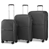 KONO travel set kufrů polypropylén - 40L, 68L, 97L - černý K2393L-BK-20/24/28