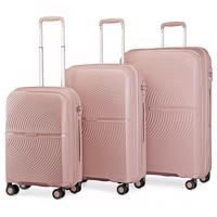 KONO travel set kufrů polypropylén - 40L, 68L, 97L - nude K2393L-NE-20/24/28