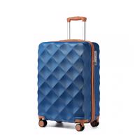 KONO ultralehký skořepinový kufr - ABS/polykarbonát - navy/hnědá - 34L K2395L