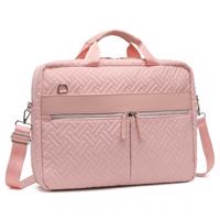 KONO vodoodpudivá elegantní prošívaná taška na notebook 15,6" - růžová