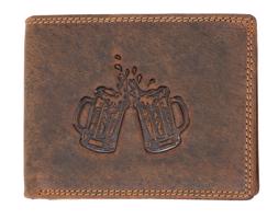 Kožená peněženka Wild s pivem - hnědá ART884