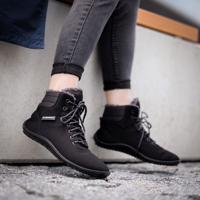 Leguano KOSMO Black Kotníčkové zateplené barefoot boty - 44