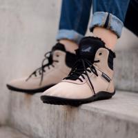 Leguano KOSMO Sand Kotníčkové zateplené barefoot boty - 40
