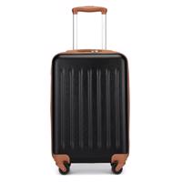 Lehký kabinový ABS+PC kufr Kono - černo-hnědý - 33 L
