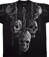Liquid Blue Pánské bavlněné tričko Hanging Out Skulls - černé Velikost: 5XL