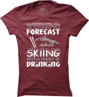 Lyžařské tričko Skiing forecast pro ženy
