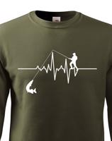 Mikina pro rybáře Tep / EKG rybáře s dopravou jen za 46 Kč