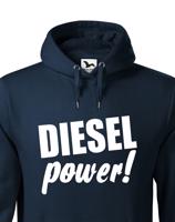 Mikina s kapucí s motivem Diesel power!