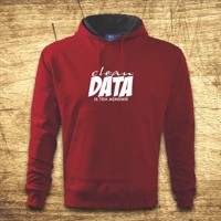 Mikina s kapucňou s motívom Clean data is the answer