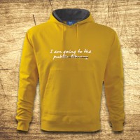 Mikina s kapucňou s motívom I am going to the pub