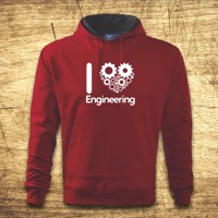 Mikina s kapucňou s motívom I love engineering