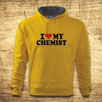 Mikina s kapucňou s motívom I love my chemist