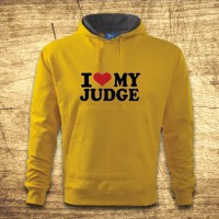 Mikina s kapucňou s motívom I love my judge