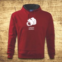 Mikina s kapucňou s motívom I shoot people!