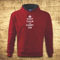 Mikina s kapucňou s motívom Keep calm and carry on.