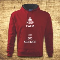 Mikina s kapucňou s motívom Keep calm and do science