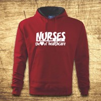 Mikina s kapucňou s motívom Nurses, the heart of healthcare