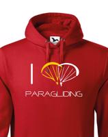 Mikina s motivem I love paragliding