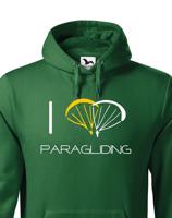 Mikina s motivem I love paragliding
