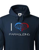 Mikina s motivem I love paragliding