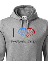 Mikina s motivem I love paragliding