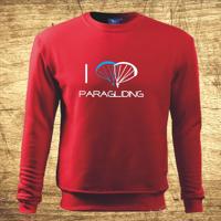 Mikina s motivem I love paragliding