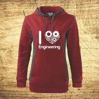 Mikina s motívom I love engineering