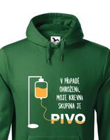 Mikina s pivním motivem Krevní skupina je pivo - ideální dárek
