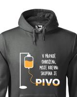 Mikina s pivním motivem Krevní skupina je pivo - ideální dárek