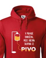 Mikina s pivním motivem Krevní skupina je pivo - ideální dárek