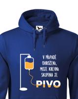 Mikina s pivním motivem Krevní skupina je pivo - ideální dárek