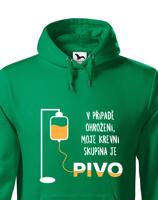 Mikina s pivním motivem Krevní skupina je pivo - ideální dárek